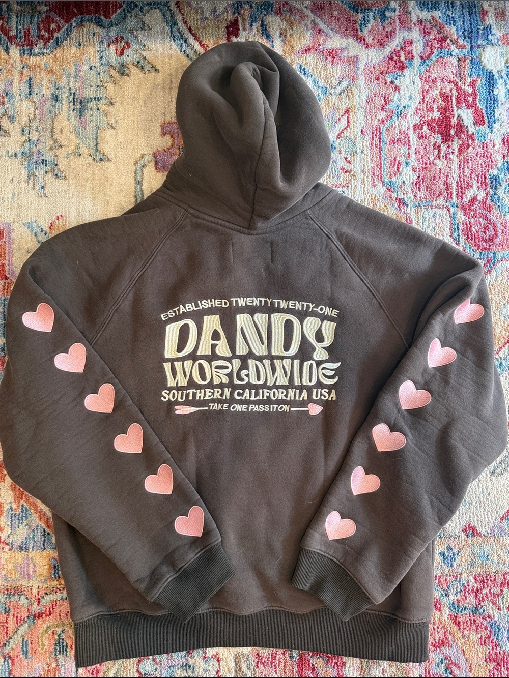 DANDY Worldwide women’s Hooded Pullover Sweatshirt - Brown - size S